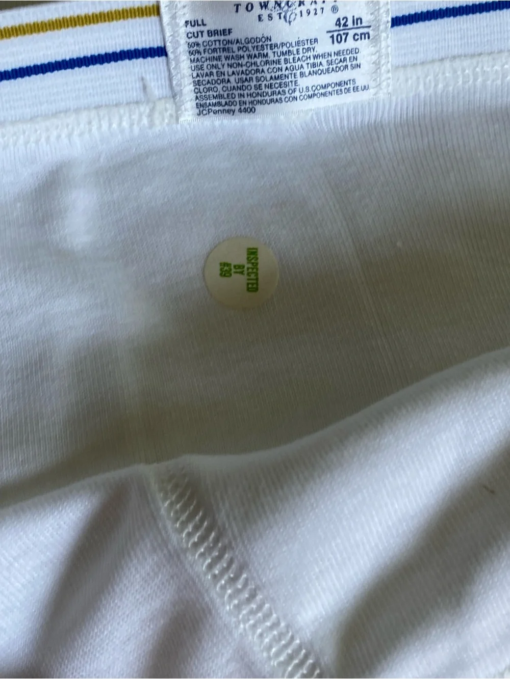 NEW Vintage TOWNCRAFT 3 Pack Full Cut Men's White Briefs JCPenney Sz 42 USA